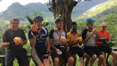 Mark Hervey Cycling on the  tour with redspokes